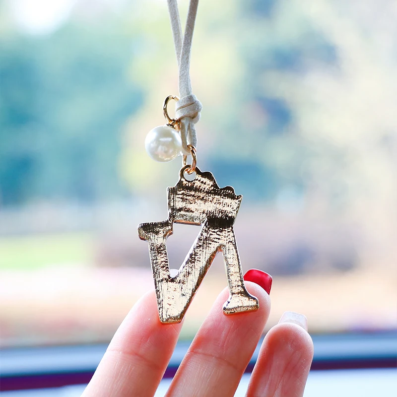 Car Decoration Accessories Car Figurine Ornament Car Pendant Alloy Letter N Car Interior Decoration Car Rearview Mirror Hanging
