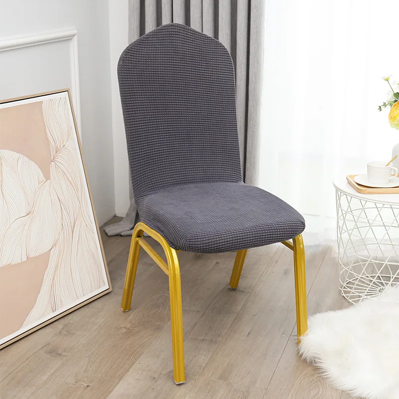 Banquet Hotel Solid Wedding Hotel Dining Chair Cover Household Use Office Chairs