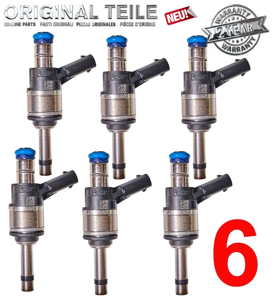 

6 New Genuine Injectors for Audi 3.0 06C906036H A6 A7 A8 Q7 High Pressure
