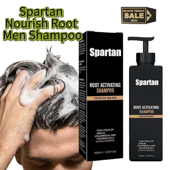 Shampoo Spartan Nourish Root per Uomo, Trattamento Anticaduta Delicato e Stimolante, Anti-Volumizzante, per la Ricrescita dei Capelli, Rinforza le Radici, 100ml