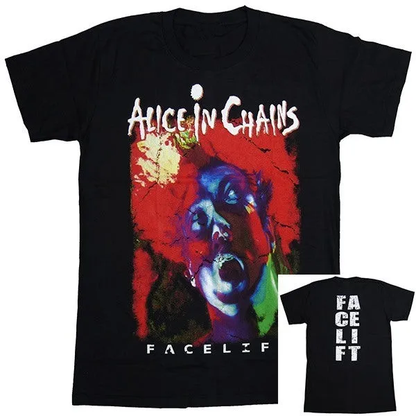 Alice in Chain Facelift Band Grafik-T-Shirt aus Baumwolle für Männer und Frauen Vintage Streetwear
