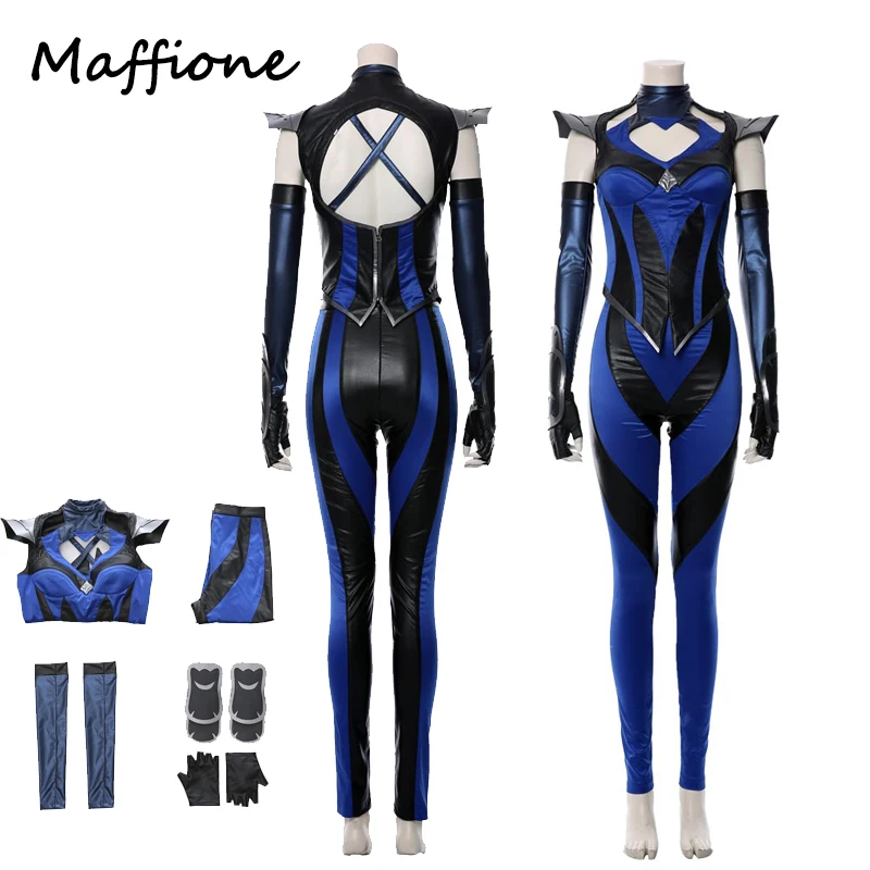 

Game Mortal Cos Kombat Kitana Cosplay Anime Costume Outfit Women Tops Pants Full Set Adult Girls Halloween Carnival Party Cloth