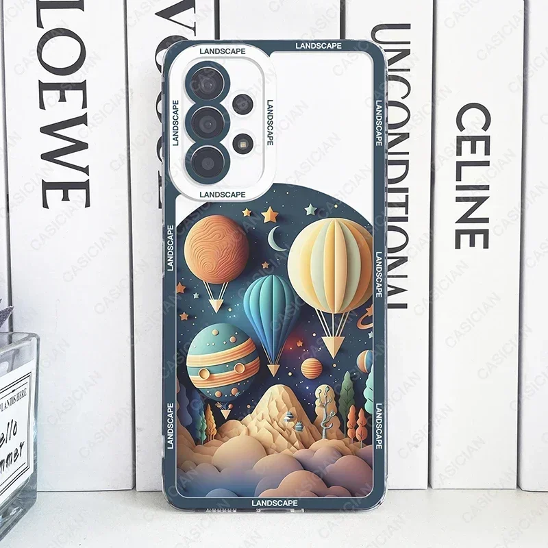 thumbnail image 1 of Case For Samsung Galaxy S20 Plus S21 FE S22 S23 S24 Ultra A53 A52 A54 A33 A34 5G Paper Cute Art Landscape Aesthetic Phone Cover, 1 of 5