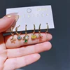 New Design Colorful Crystal Ocean Animal Mermaid Hoop Earrings Set for Women Gold Color Huggie Jewelry 6