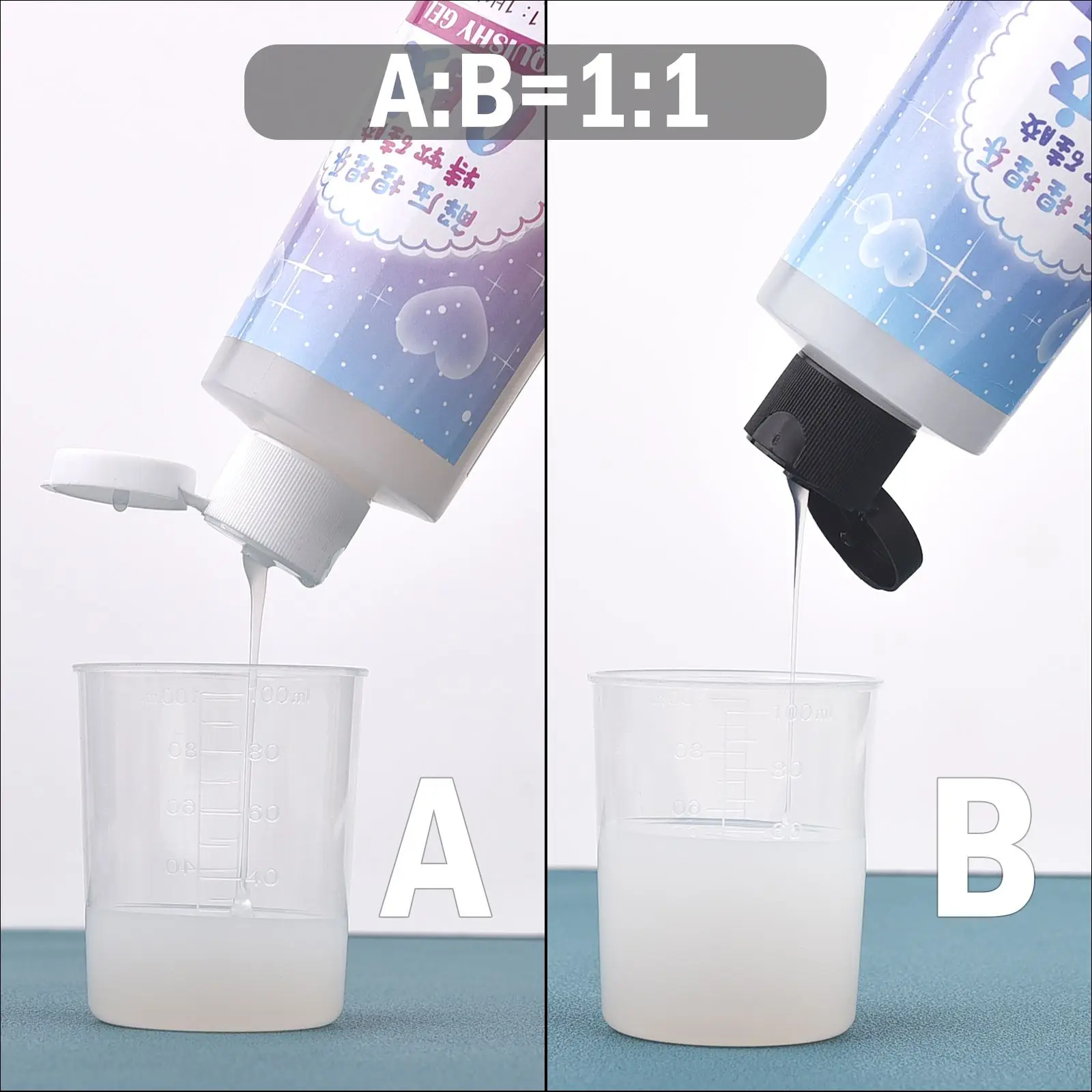 100/240/500/1000ML 1:1 AB Squishy Resin Gel Soft Liquid Squishy Making Kits DIY Decompression Squeezing Toys Gift Resin Glue uv resin glue uv bonding glue kit