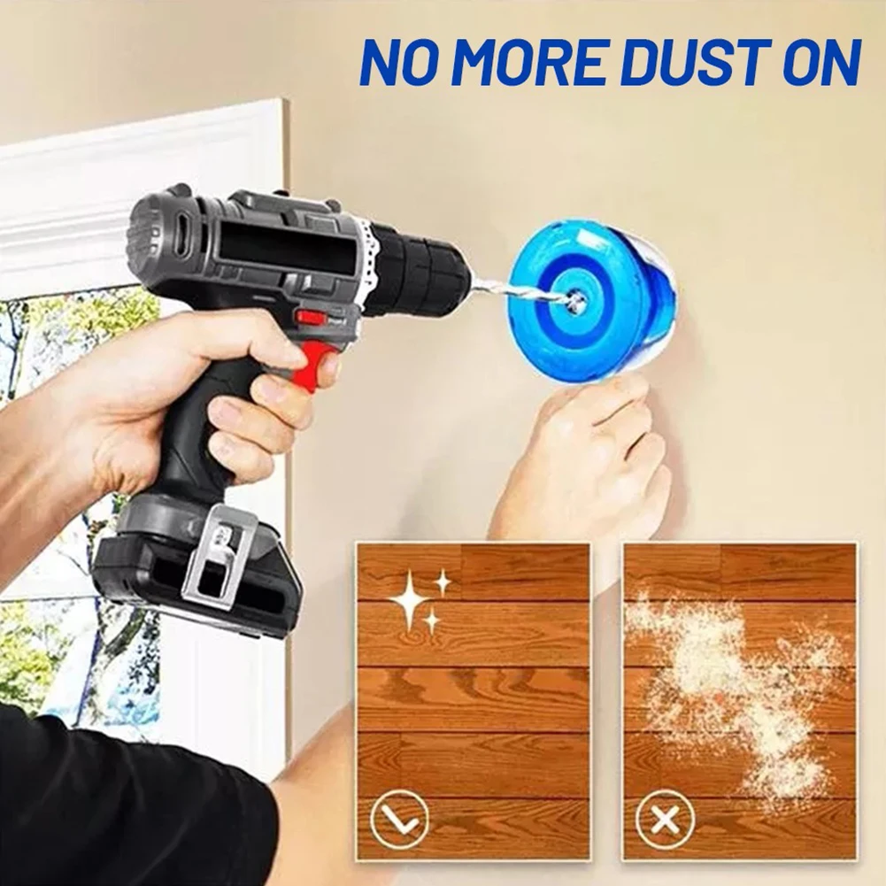 1pc Blue Electric Drill Dust Household Dust Collector Cover For Family Decoration Wall Opening Door Frame Installation usb mini magic ball sound control led lighting carrying bracket disco car uv atmosphere light decoration family party light