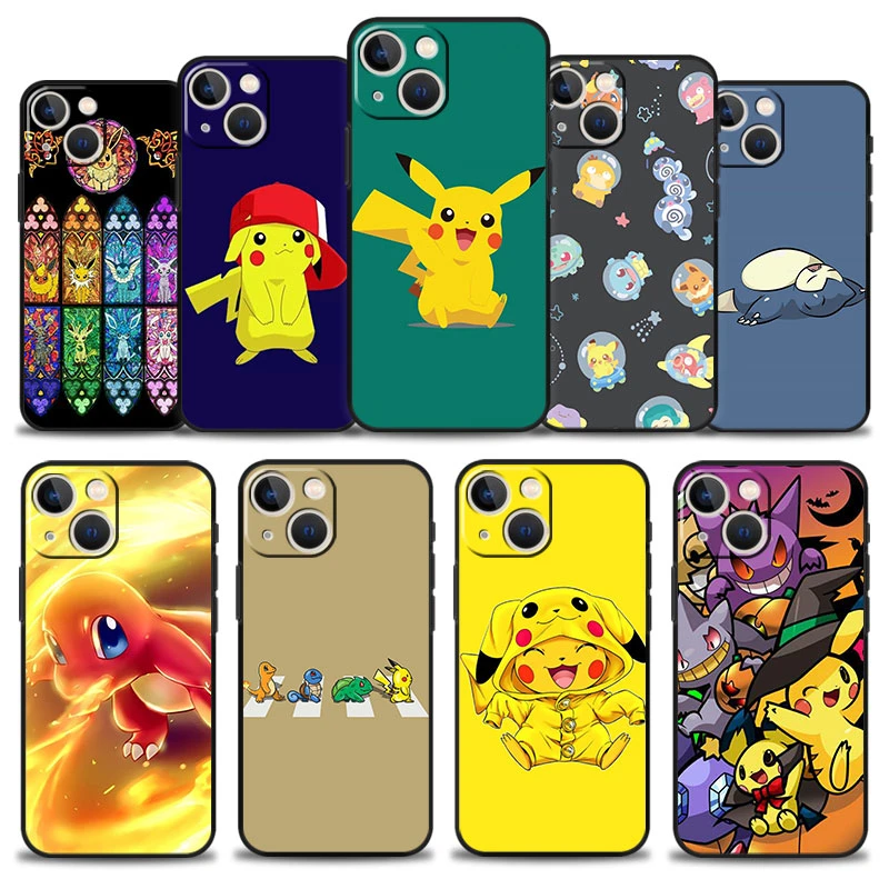 Coque De Telephone Famille Pokemon Pikachu Dessin Anime Etui En Silicone Pour Iphone 13 11 12 Pro Max Xr X 8 7 6 6s Plus Xs 13mini Se 5 5s 12mini Aliexpress
