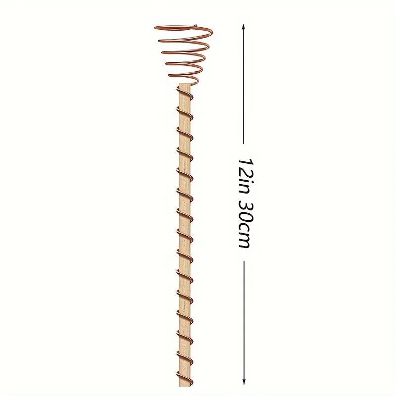 6pcs, 12-inch Electroculture Plant Stakes, Long Copper Garden Stakes, Electroculture Copper Coil Antenna For Growing Gardens,