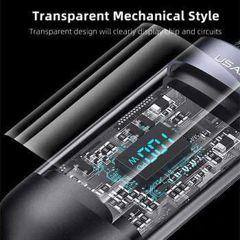 USAMS 100W 3 in 1 Type C Cable Digital Display PD Fast Charging Cable USB C 3 in1 For iPhone iPad MacBook Xiaomi Samsung Huawei 3