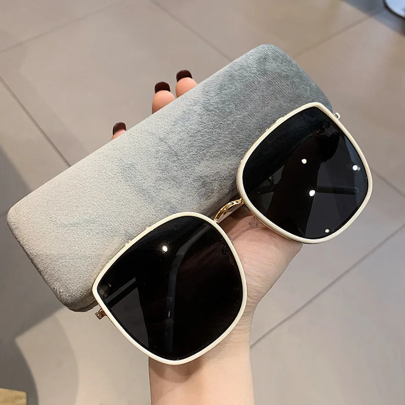 Oval Cat Eye Sunglasses Lady Metal Rimless shades Female Driving Glasses