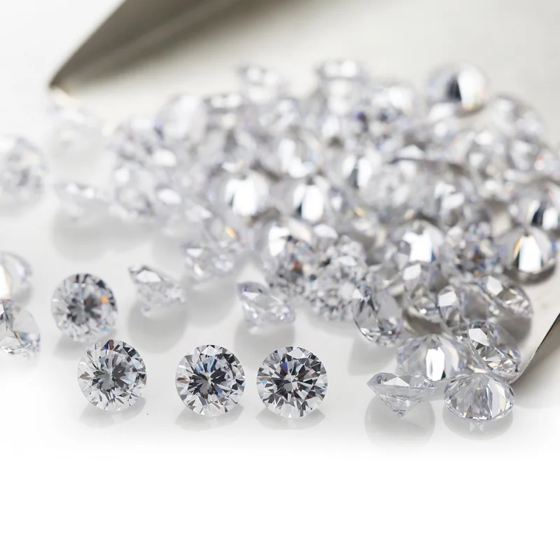 5000pcs Size 0.7mm~2.5mm 5A Round Cut White Cubic Zirconia Stone Loose CZ Synthetic Gems For Jewelry Making