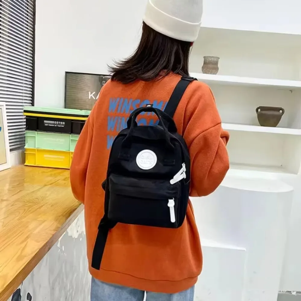 Canvas Backpacks for Children New Girls' School Bag Retro Women Mini Backpack Fashion Solid Color Small Backpacks Student