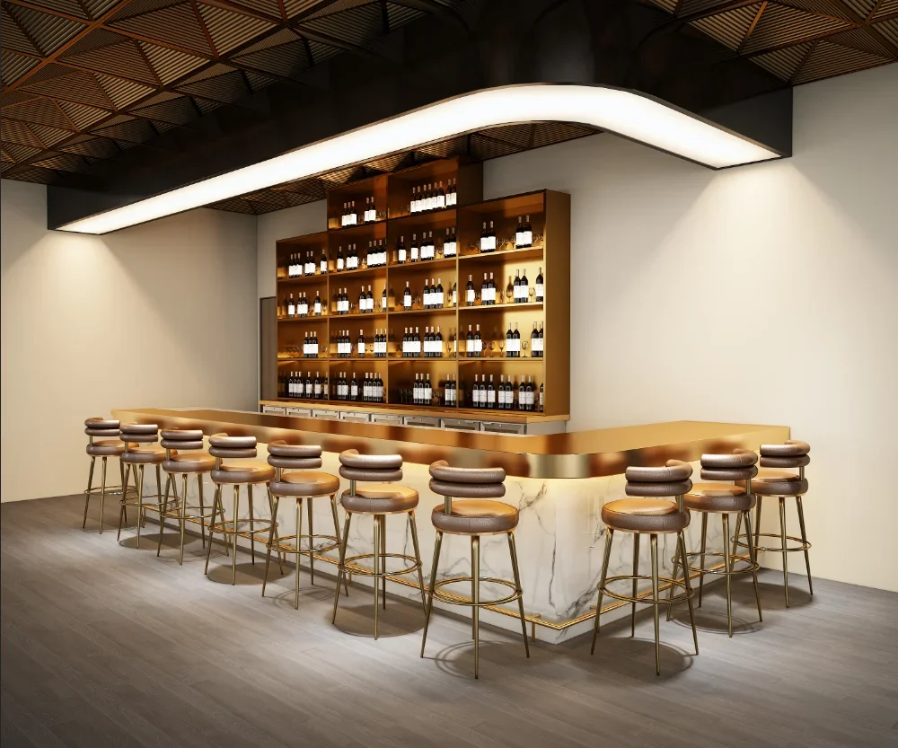 Customizable Commercial Stainless Steel Wine Shelf Rack Wall Mount For Bar