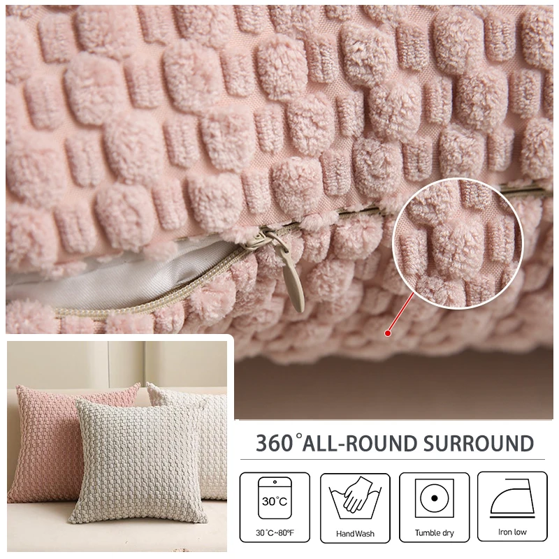 1PC Soft Corduroy Boho Striped Decorative Throw Pillow Cover