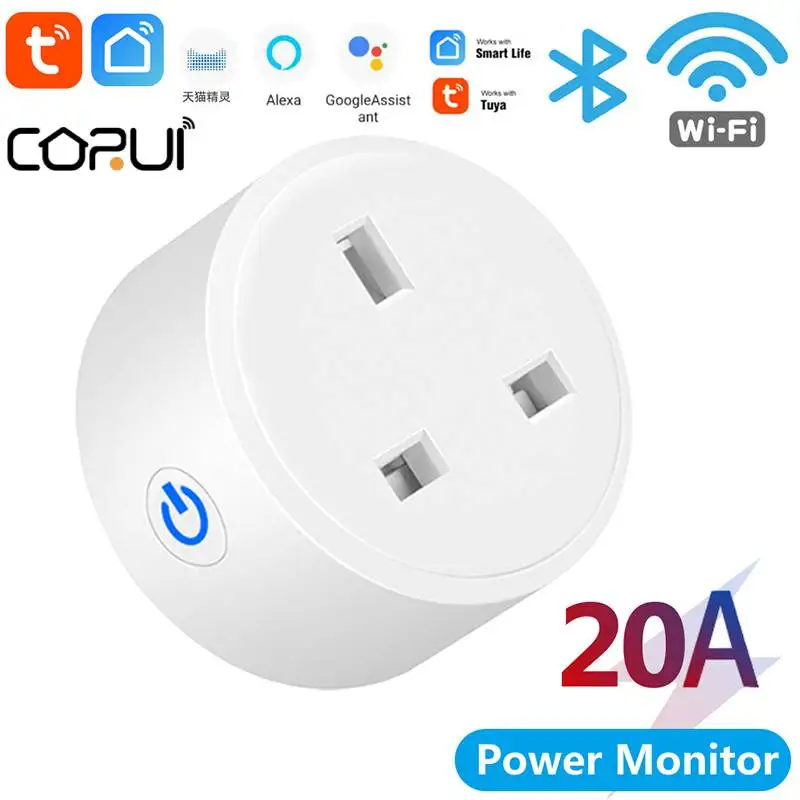 CORUI Tuya WIFI Smart EU Plug 16A Outdoor Waterproof Smart Socket With  Power Monitor Alexa Google Home Smart Life App Control - AliExpress