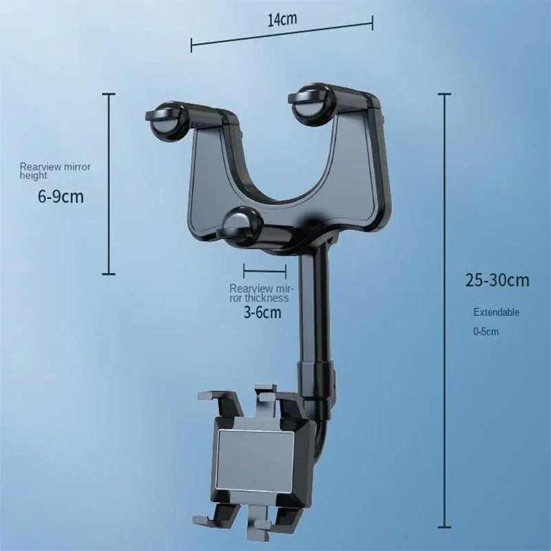 Rearview Mirror Phone Holder Car 360 Rotation Stable Gripper Smartphone Navigation Bracket For iPhone Samsung Xiaomi
