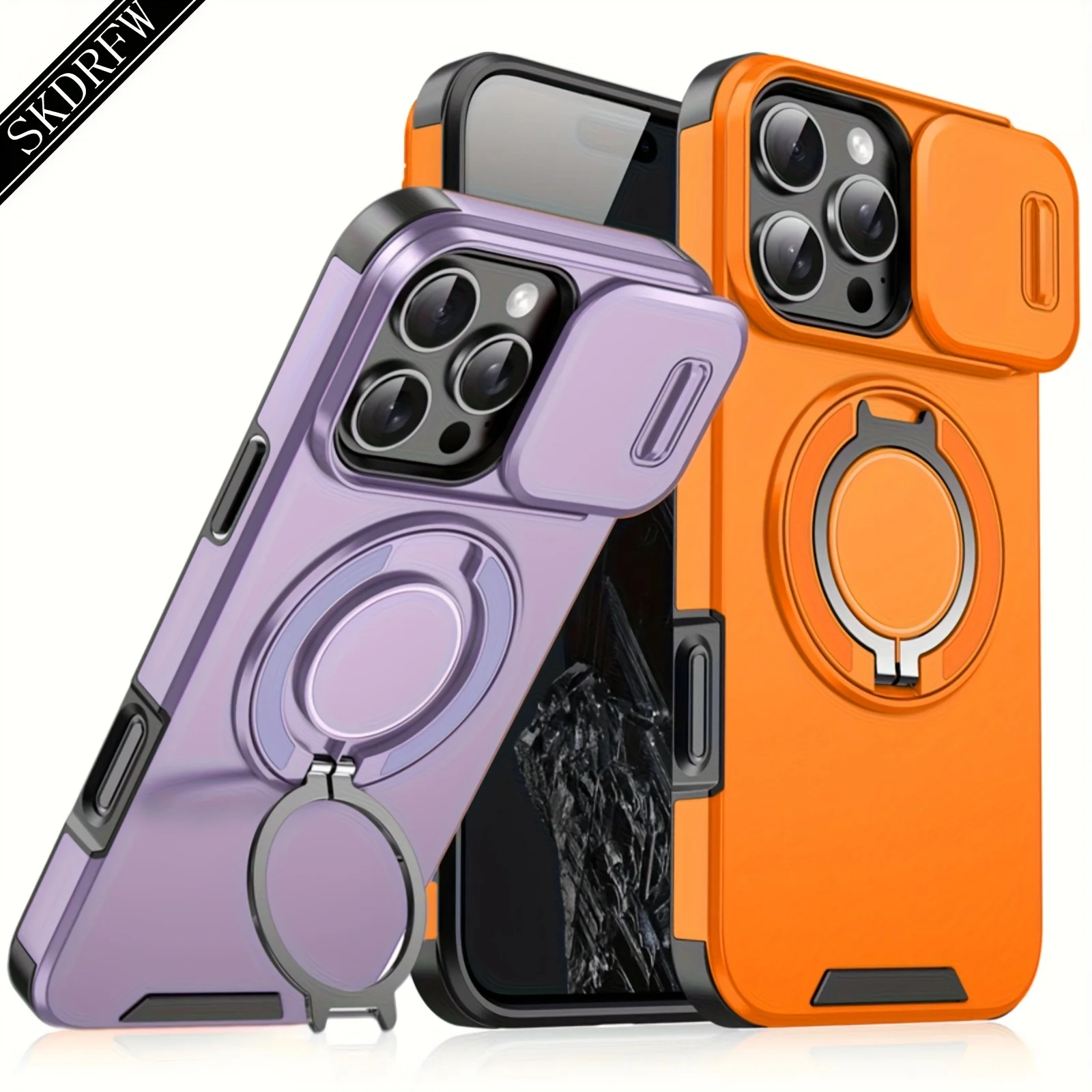 360-Degree Rotating Ring & Magnetic Suction Stand Phone Case
