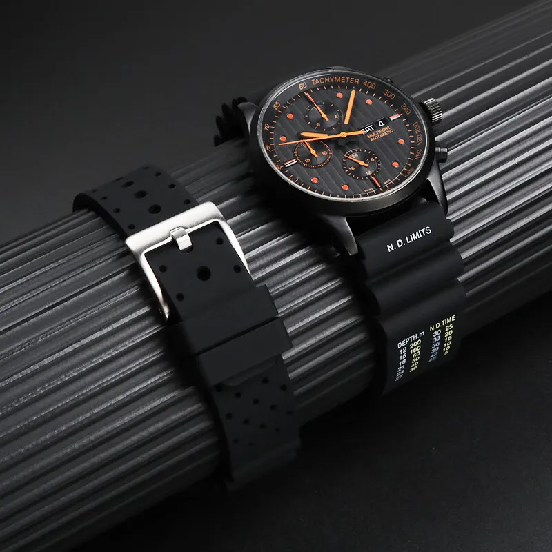Breathable Silicone Rubber Sport Watchband - 20mm / 22mm