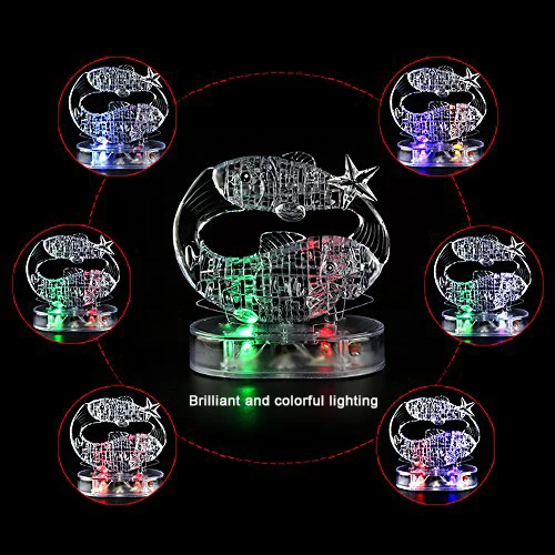 DIY 12 Constellation Puzzle LED Light 3D Crystal Puzzle Exquisite Gifts for Children and Adults Education Puzzle Creative Toys 2