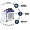 1000W Handheld Small 4 In 1 Fiber Laser Welding Cleaning Cutting Machine With Hanli Chiller 6