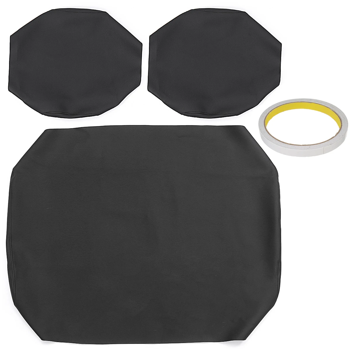 Microfiber Leather Golf Cart Seat Cover Set Black Waterproof