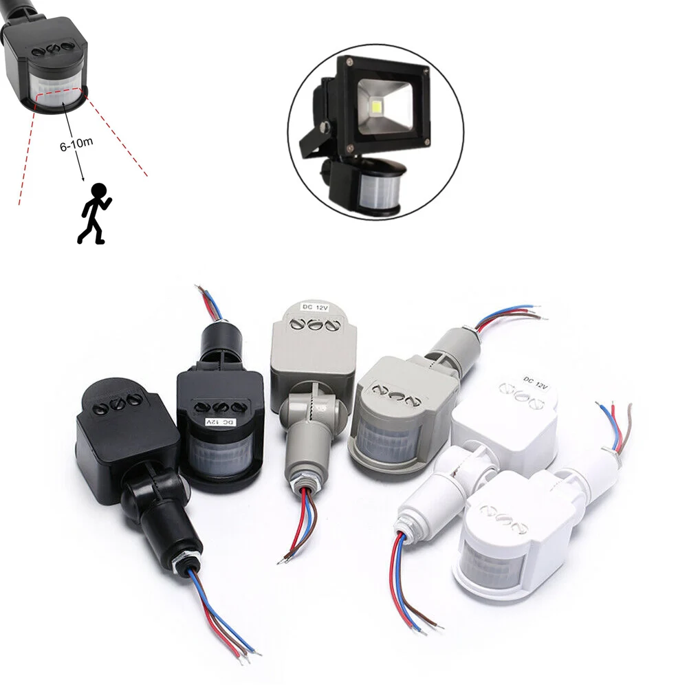 Interruptor Infravermelho Automático do Temporizador da Montagem da Parede do Detector do Movimento de Pir para o Diodo Emissor de Luz Exterior Sensor de Movimento de Giro de 180 Graus 12v 110v 220v