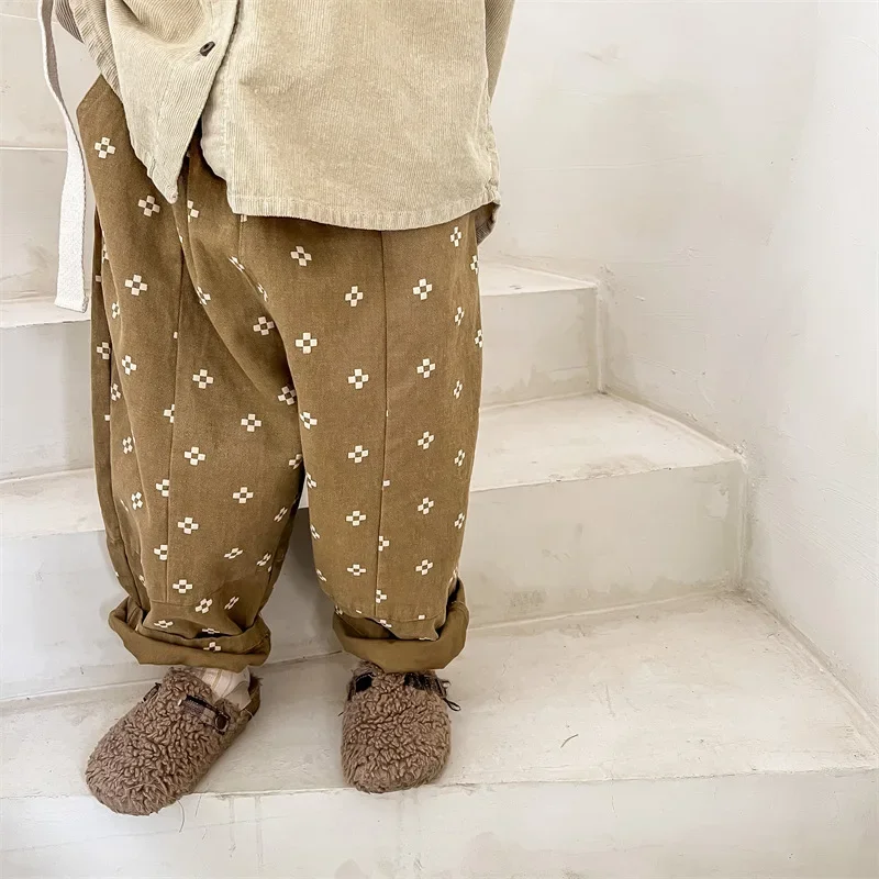 Cotton Casual Pants for Kids Boys Girls