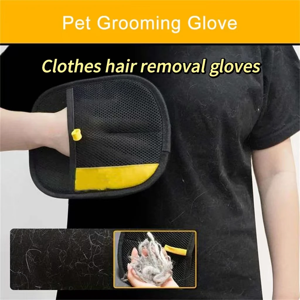 Pet Static Hair Removal Gloves Two Way Brush Hair Remover Sticking Tool Cat Gloves Cat Removal Comb Dual purpose
