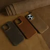 Classic Durable Crazy House Pattern Genuine Leather Phone Case For Iphone 16 Pro Max Cases 15pro 14 13 11 Vintage Back Cover 2