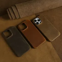 Classic Durable Crazy House Pattern Genuine Leather Phone Case For Iphone 16 Pro Max Cases 15pro 14 13 11 Vintage Back Cover 2
