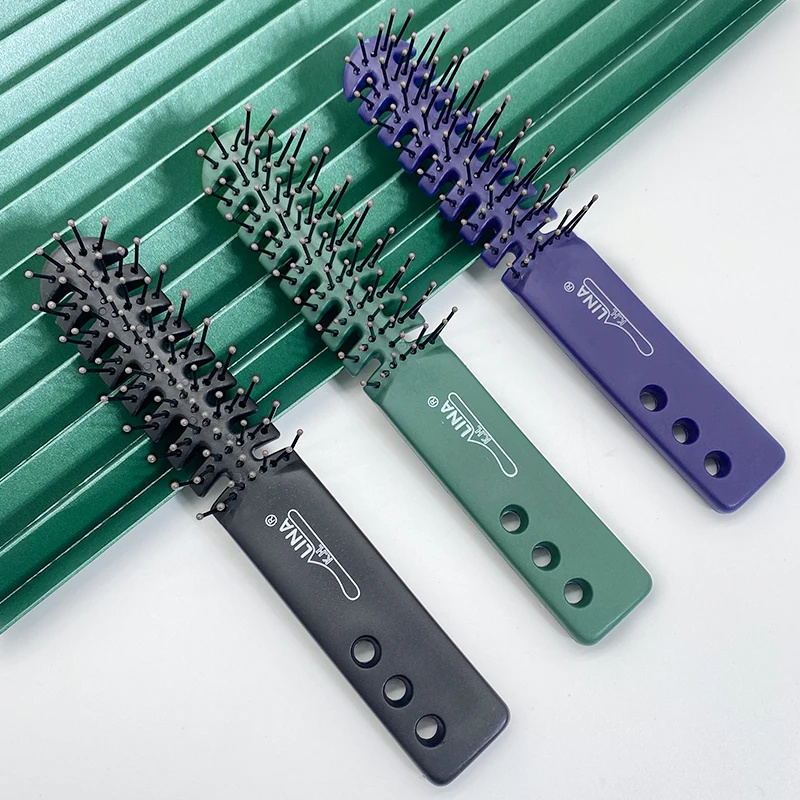 1 Piece Men Fluffy Hair Curly Brush Salon Hairdressing Combs Anti-static Massage Hair Care Ribs Comb Nine-Row Comb Styling Tools 5