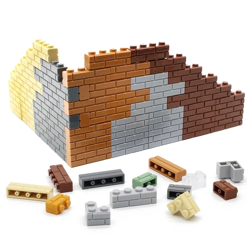 작은 입자 두꺼운 벽 벽돌, 1x2, 1x3, 1x4 도트, 벌크 액세서리, 창문 DIY 빌딩 블록, 어린이용 교육 장난감 