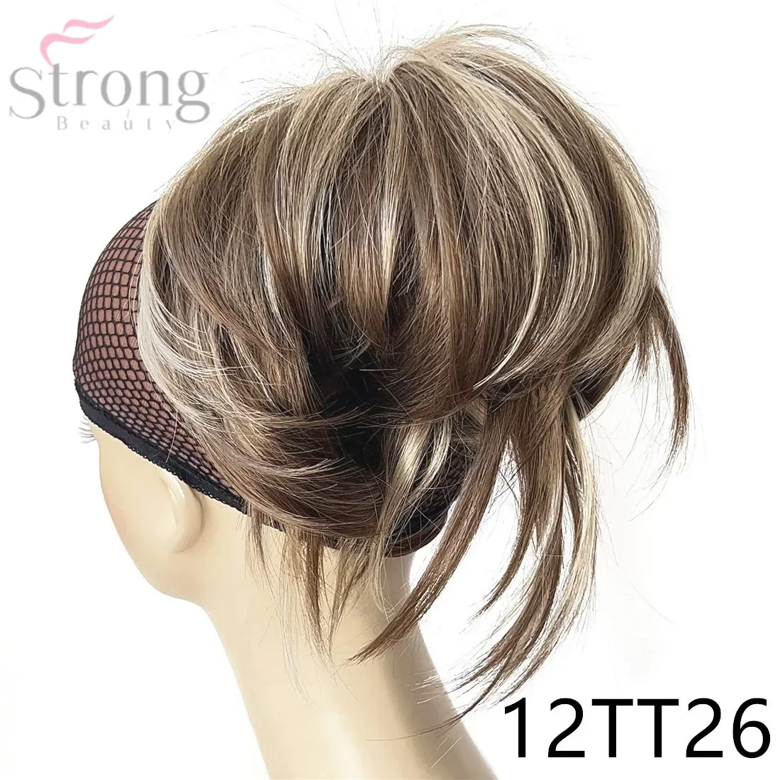 StrongBeauty Fake Hair Extensions Ponytail Clip-on Short straight wig Synthetic Pony tail