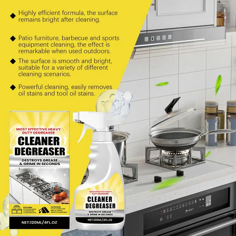 Stove Top Cleaner Multi-Functional Oil Stains Spray Safe Oil Remover Gentle Degreaser For Pots Stoves Pans Floors Sinks And Taps