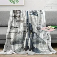 Ultra-Soft Fighter Jet Print Flannel Throw Blanket - Perfect for Couch, Bed, and Travel - Ideal Gift for Family and Friends 3