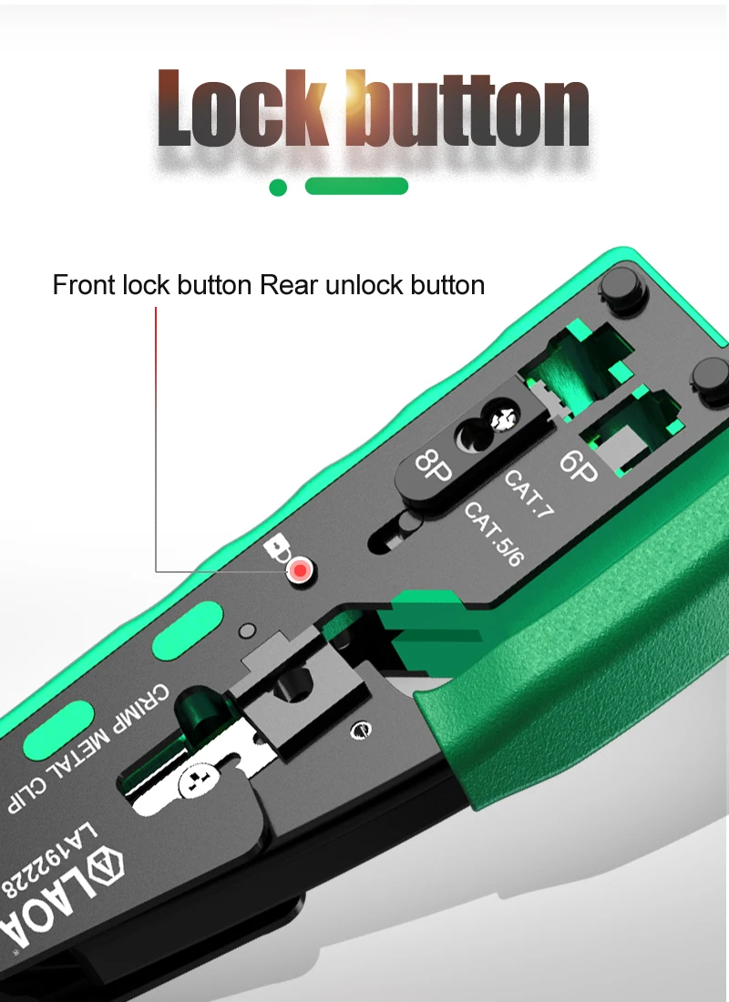 Kollektion Laoa perforierte rj Terminal Crimp zange 6p 8p cat5/6/7 Durchgangs loch registriert Jack Crimper Drahts ch neider hochpräzise Werkzeuge – Detail 11