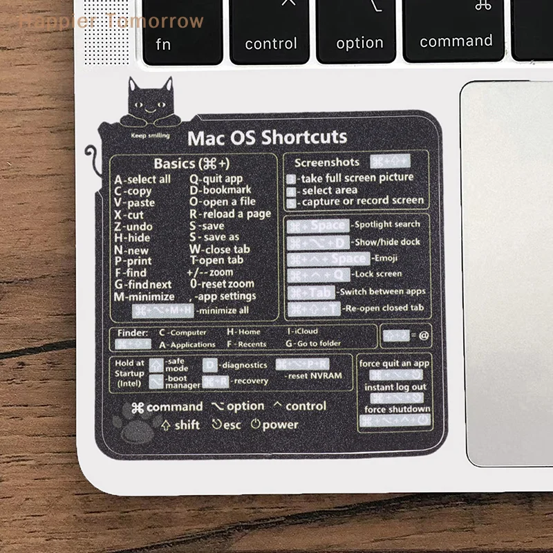 Mac Os Riferimento Tastiera Computer Adesivo Di Scelta Rapida Adesivi Rimovibili Adesivi Per Guida Tastiera Di Riferimento Rapido Nero