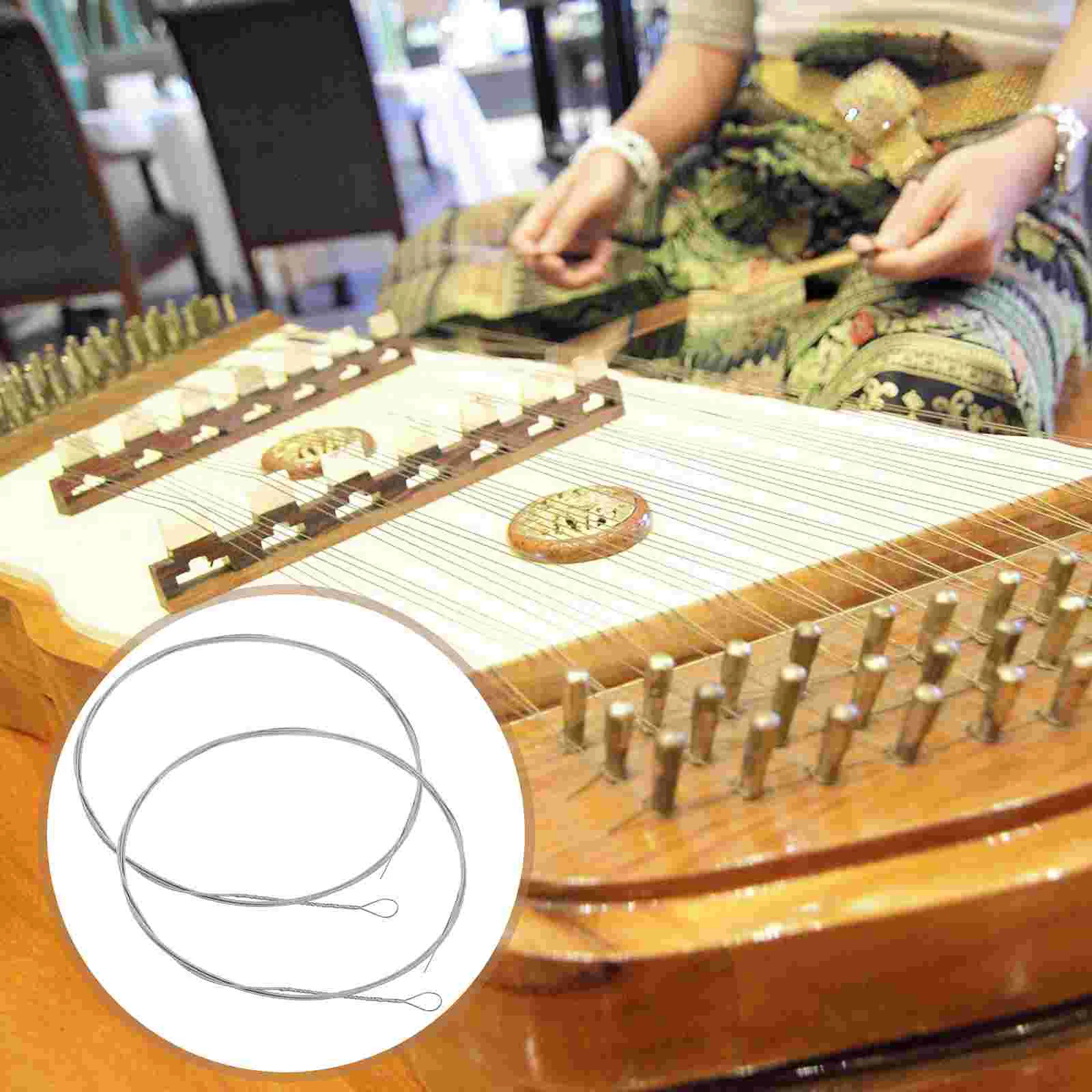 

2 Pcs Musical Instruments Dulcimer Strings Parts Mountain Steel Accessories