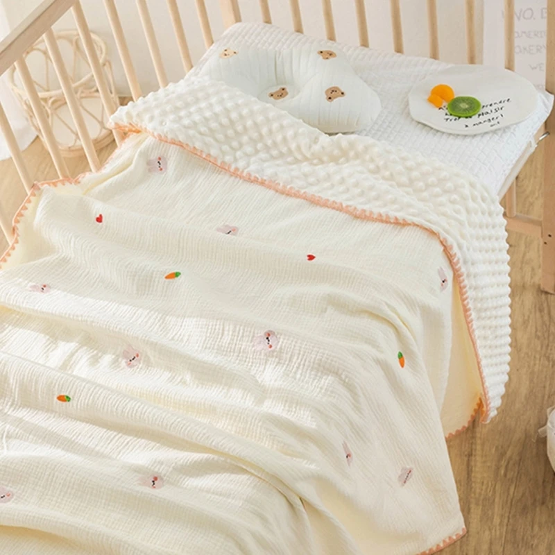 Breathable Cotton Swaddle Blanket Sleeping Quilts Cosy Blanket Baby Wrap Blanket Towel for Infant Great Shower Gift Dropship 4