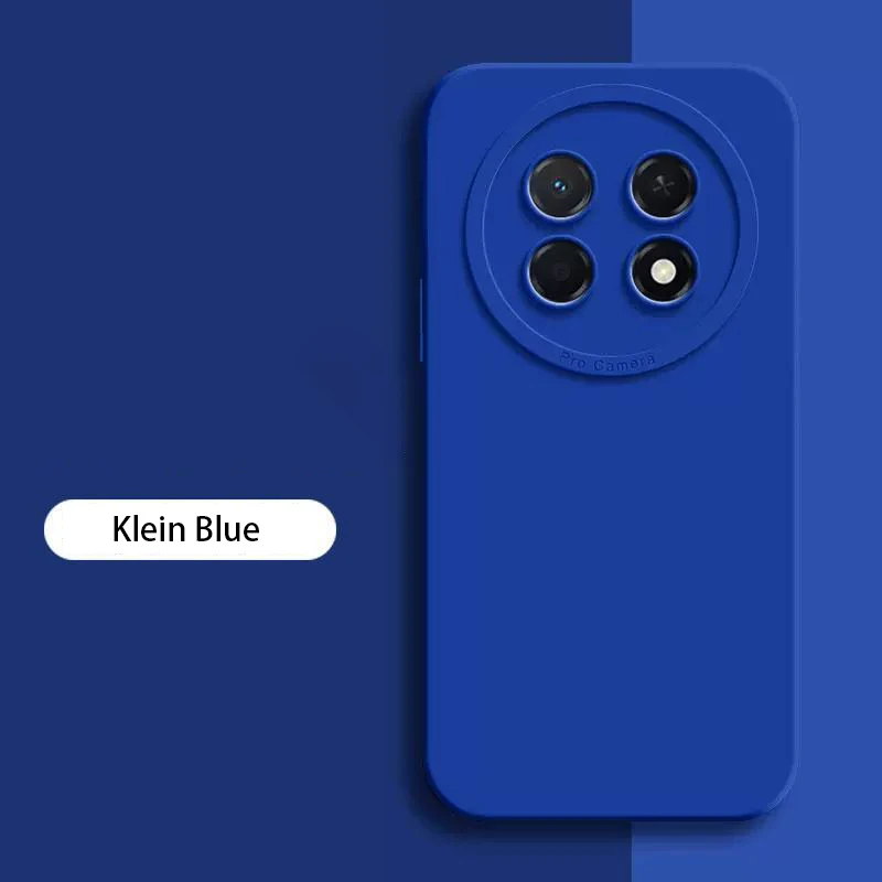 Solid Color Liquid Silicone Phone Case with Lens Protection and Angel Eyes Design