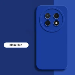 Solid Color Liquid Silicone Phone Case with Lens Protection and Angel Eyes Design for Huawei Nova 15 Max (Klein Blue)
