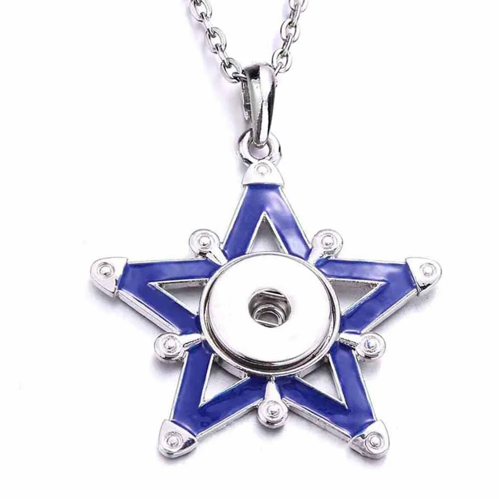 10pcs Metal Star Snap Button Necklaces Fit 18mm Snap Buttons Jewelry for Women