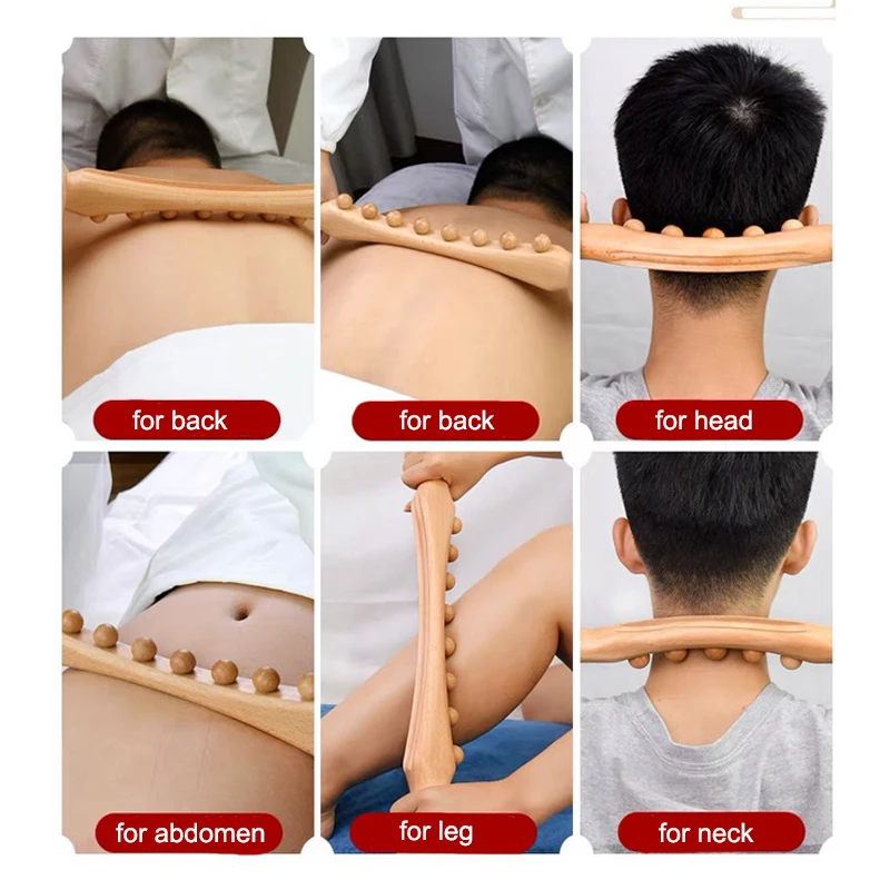 Massage Stick Massager for Body Maderoterapia Wood Therapy Gua Sha Stick Carbonized Wood Scraping Body Drigger Point Treatment