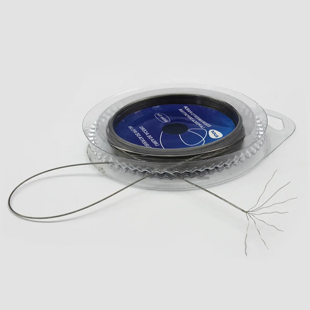 High Strength Fishing Wire 7 Strands of Steel Line Surface Cover with Nylon 10m Woven Clip Connector 10-200 Lbs