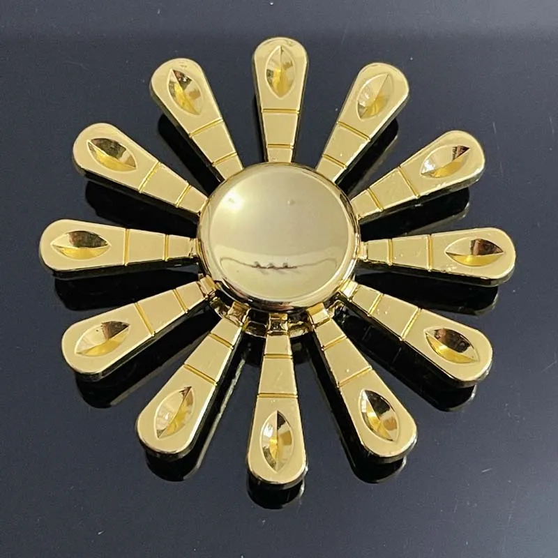 1Pc Gold Colour Series Decompression Fingertip Gyro Creativity Hand Spinner Alloy Metal Fidget Adult Kid Stress Relief Funny Toy 4