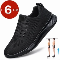Big Size 37-47 Men Breathable Mesh Elevator Sport Shoes Soft Comfortable 6cm Hidden Heels Lift Height Increasing Casual Sneakes 1