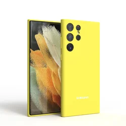 Silky Silicone Soft-Touch Protective Phone Case Cover for S10Plus (Yellow)