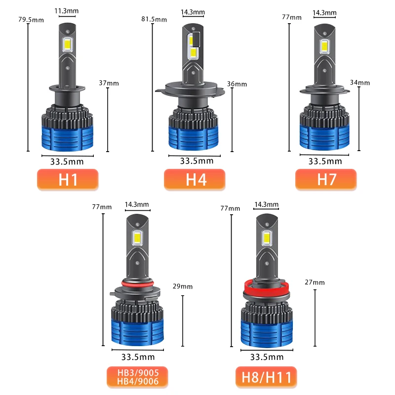 2PCS DAWNKNIGHT K4C 24V H7 H4 Led Truck Headlight Bulbs