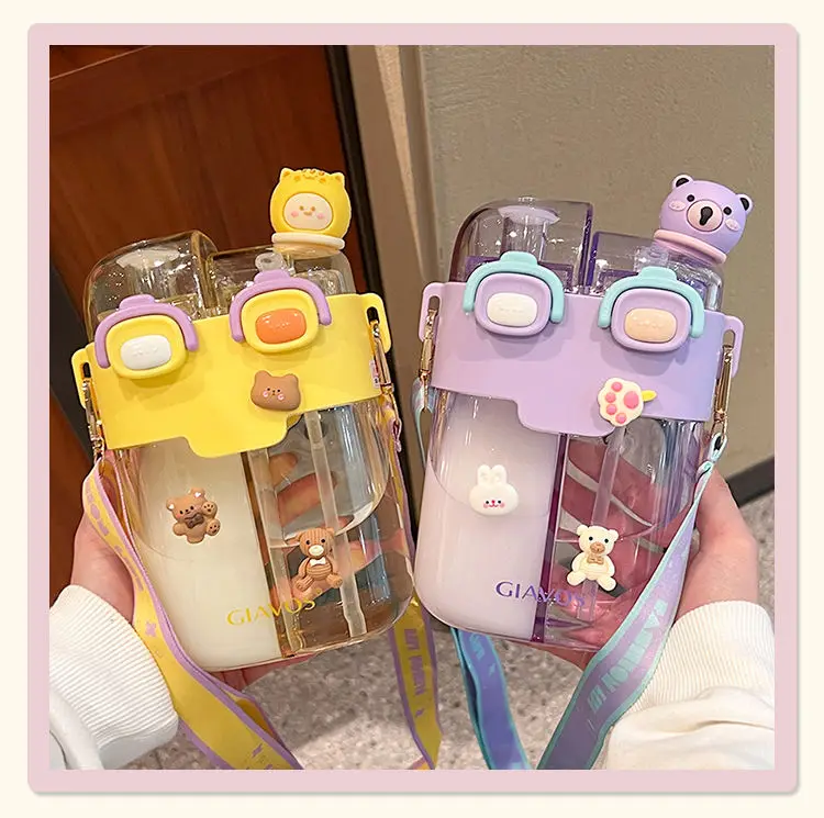 Kawaii Large Capacity Doubled Sided Animal Bottle