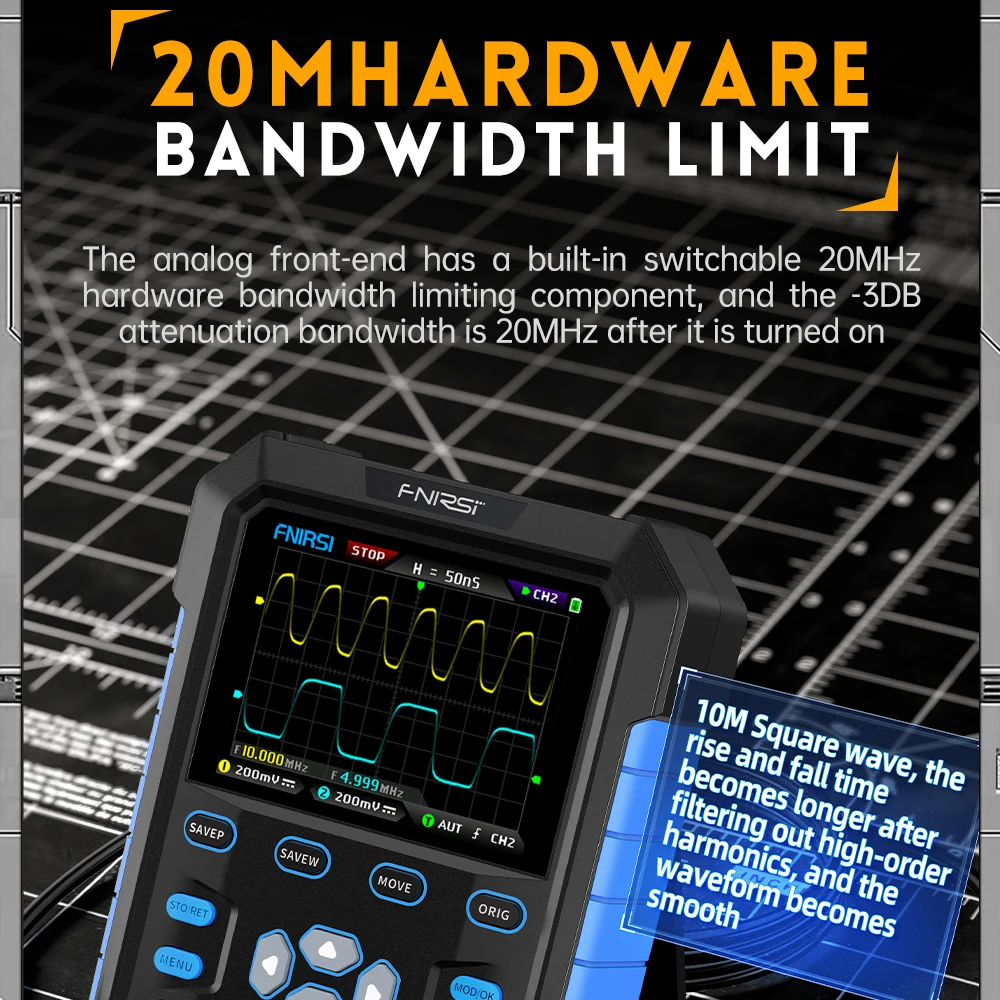 FNIRSI DPOX180H  ä ڵ  Ƿν, 20M ȣ ߻, 180MHz-3DB ׷   ÷
